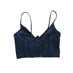 White Fox Boutique - Acacia Bustier Crop Top in Black